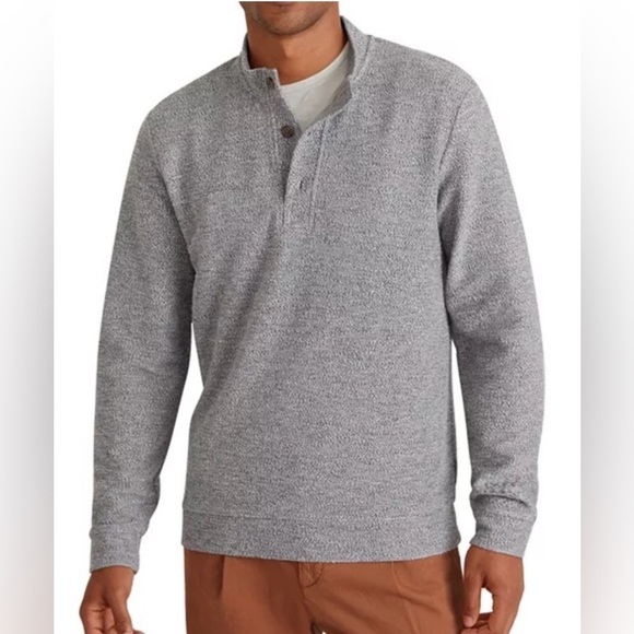 Marine Layer Clayton Textured Three Button Mock Neck Henley Pullover Sz M - Picture 3 of 11